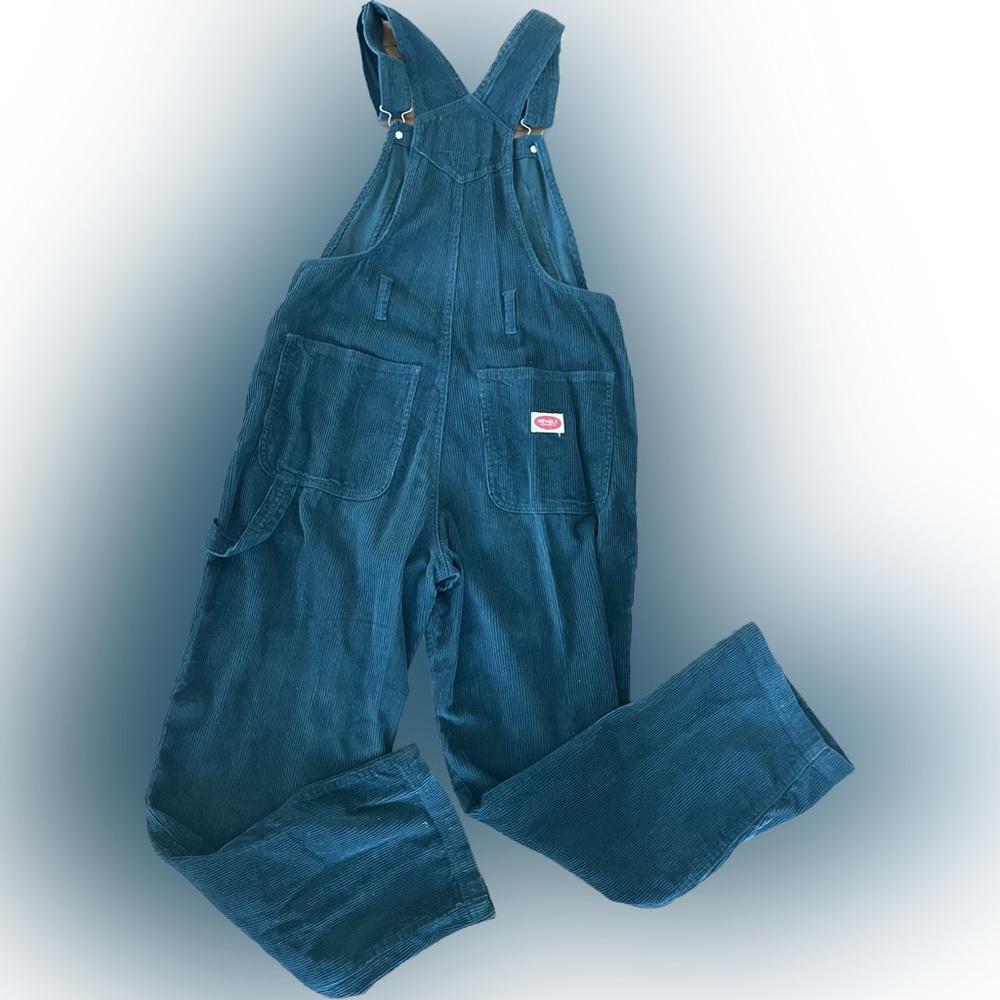 Revolt Vintage Emerald Corduroy Overalls - Picture 2 of 6